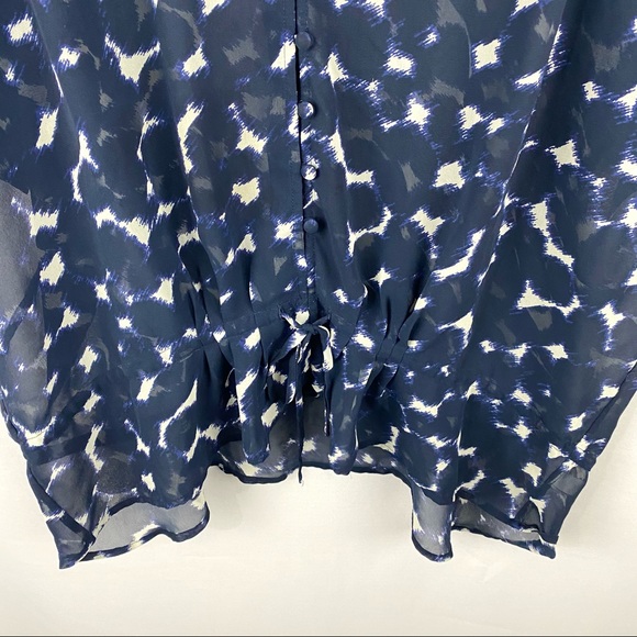 LC Lauren Conrad V Neck Blouse Blue Extra Large - Picture 8 of 14